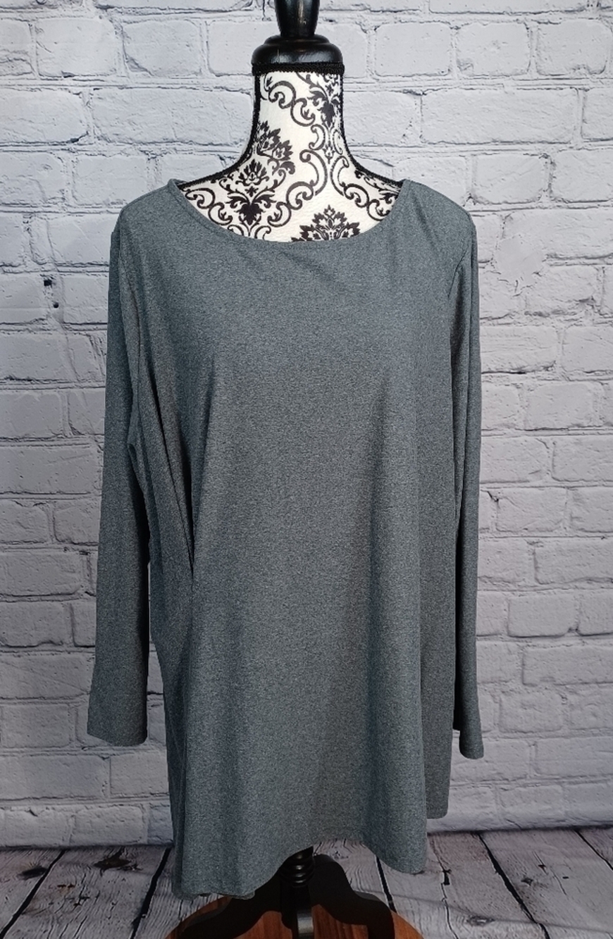 Elizabeth & Clarke women's long sleeve stretch knit plus size 2x popover top b19